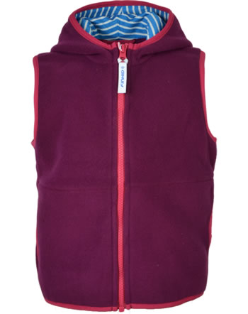 Finkid Essentials Fleeceweste Zip in POPPELI purple/raspberry