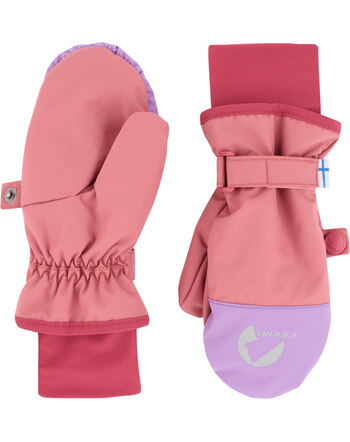 Finkid Fäustlinge/Handschuhe 'Kirjava Snow' mit Klettriemen & Handgelenkschlaufen - Bellflower/Berry