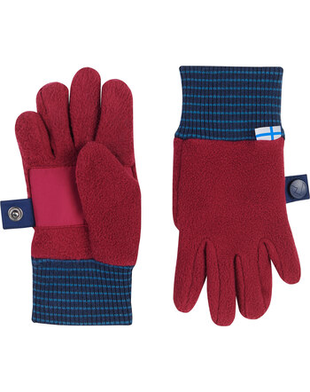 Finkid Fleece-Handschuhe SORMIKAS - Beet Red/Navy