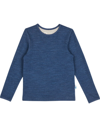 Finkid Funktions-Langarmshirt aus Wolljersey TAAMO SOFT - Denim