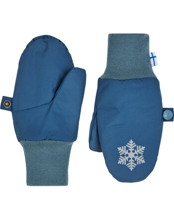 Finkid Handschuhe/Fäustlinge 'Rukkanen' mit Schneeflocke - Denim/Bluestone