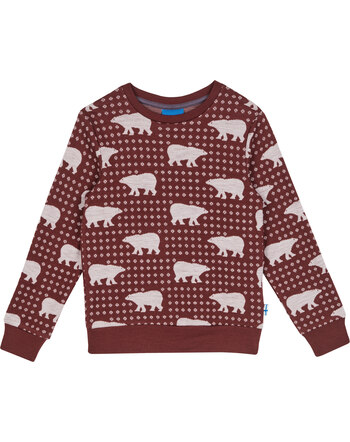 Finkid Pullover UNIIKKI NORDIK aus Wolle mit Bärenmuster - Cranberry