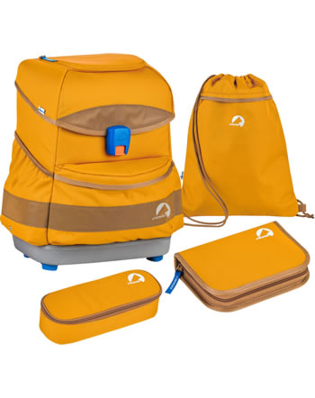 Finkid School Backpack BUDDY yellow/cinnamon