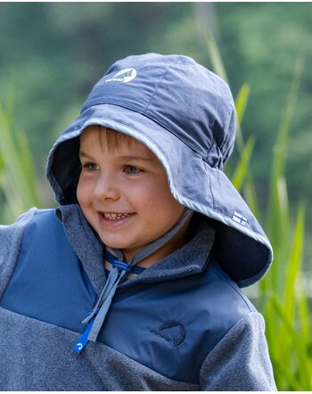 Finkid Sonnen-Hut 'Aurinko' mit UPF 50+ aus 100 % Baumwolle - Denim/Dove