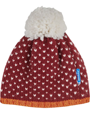Finkid Wool knitted hat PEKONI beet red/fox 1612055-259218