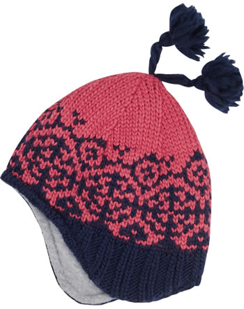 Finkid Wool knitted hat PEPPI navy/rose 1612056-100206