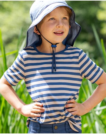 Finkid T-Shirt MAALARI made of bamboo jersey - Denim/Pebble
