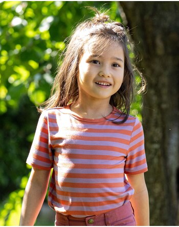 Finkid T-Shirt MAALARI made of bamboo jersey - Rust/Valerian
