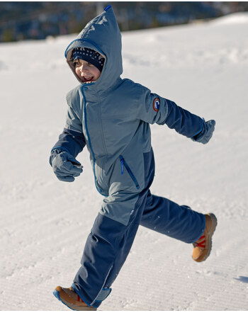 Finkid Winter-Overall mit Verstärkung 'Husky Haalari' - Cloud/Deep Water