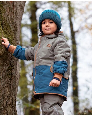 Finkid Winterjacke mit Teddyfutter MOSKA MUKKA - Vetiver/Almond