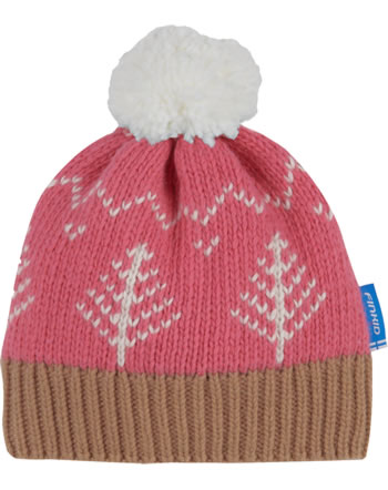 Finkid Knitted hat with bobble PEIKKO terra c./almond