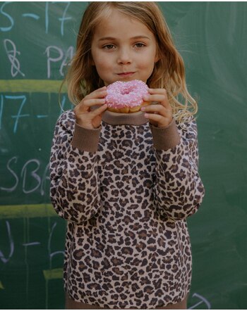 Fliink Strick-Pullover 'Benna' aus 50% Viskose im Leo-Look - Pine Bark