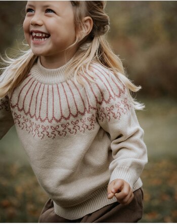 Fliink Strick-Pullover 'Nova Bow' aus Wolle und Baumwolle mit Schleifen-Details - Sandshell 🎀