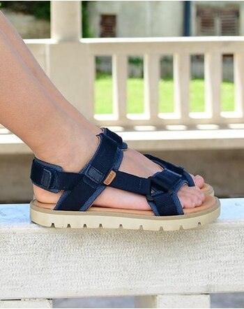 Froddo Sandale 'Ke Flash' mit Klettverschlüssen & aus Textil - Dark Blue