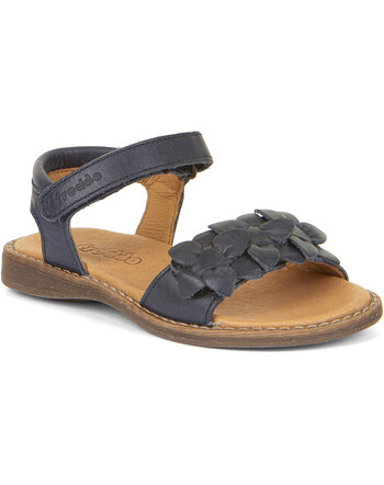 Froddo Kids-Sandals LORE FLOWERS made of leather - Dark Blue