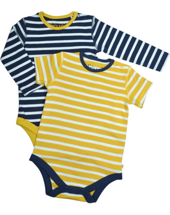 Frugi Baby bodysuit 2 pieces BILLY indigo/bumblebee stripe BBS202IBS GOTS