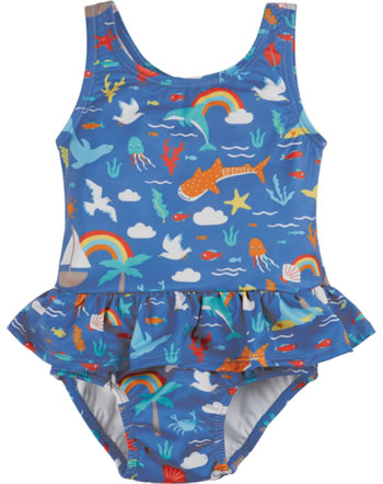 Frugi Swim suit LITTLE CORAL fishing for rainbows SWS203FFW