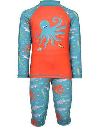 Frugi Beachhose + Shirt SUN SAFE SET LSF 40+ lies below/octopus SWS112WLO