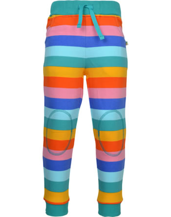 Frugi Pants PRINTED SNUG mid pink rainbow stripe TRS202MPT GOTS