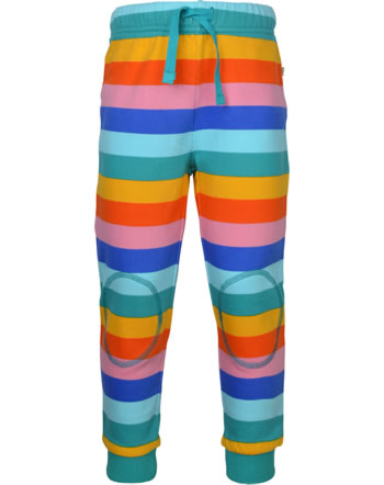 Frugi Jogging Pants SNUGGLE CRAWLERS mid pink rainbow stripe PUS205MPT GOTS