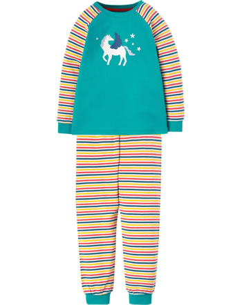Frugi Pyjama long KERNOW soft white rainbow PJA211SXB GOTS