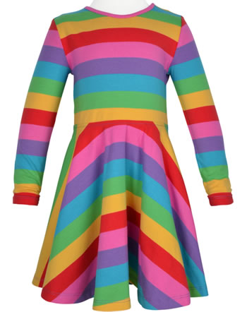 Frugi Skater-Kleid Langarm SOFIA foxglove rainbow stripe DRA018FRB
