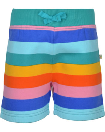 Frugi Sweat-Shorts FAVOURITE mid pink rainbow stripe SHS211MPT GOTS