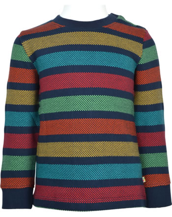 Frugi Sweatshirt MORVAH TOP indigo rainbow stripe/puffin TTS227IRU GOTS