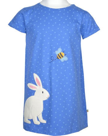 Frugi T-Shirt short sleeve ALBA  APPLIQUE cobalt blue spot rabbit TTS203CRT GOTS