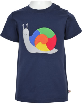 Frugi T-Shirt Kurzarm LITTLE CREATURE indigo rainbow snail TTS225ISI GOTS