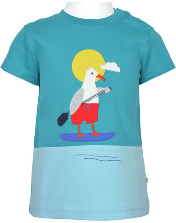 Frugi Shirt short sleeve PENRYN PANEL camper blue seagull TTS229CSG GOTS