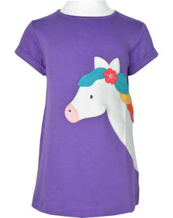 Frugi T-Shirt short sleeve SOPHIE APPLIQUE thistle horse TTA244THI GOTS