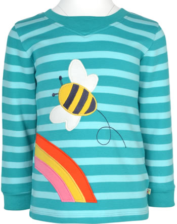 Frugi T-Shirt Langarm EASY ON camper blue stripe bee TTS218CCB GOTS