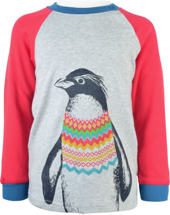 Frugi Shirt long sleeve ZANE PRINTED TOP grey marl penguin
