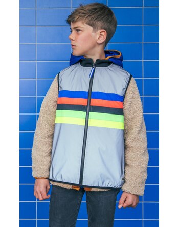 GOFLUO Kinder Sicherheitsweste/Warnweste Julian - Grey Reflective