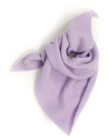 Halfen Strickerei Damen-Dreieckstuch aus Merinowolle, Alpaka & Seide - Flieder 💜🌿
