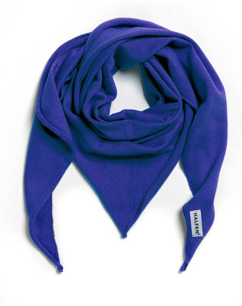 Halfen Strickerei Dreieckstuch für Kinder und Damen aus Merinowolle - Royal Blue