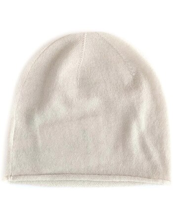 Halfen Strickerei Baby-Mütze aus feinem Cashmere und Merinowolle - Beige