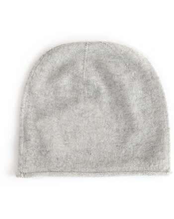 Halfen Strickerei Baby-Mütze aus feinem Cashmere und Merinowolle - Grau