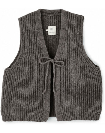 Halfen Strickerei Damen-Grobstrick-Weste aus Merino, Alpaka & Seide - Mokka 🤎🌿