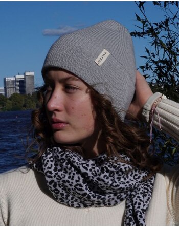 Halfen Strickerei Damen-Mütze aus 100% Merinowolle - Grau