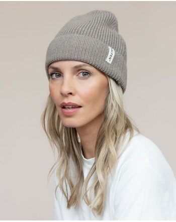 Halfen Strickerei Damen-Mütze aus Merinowolle - Nuss