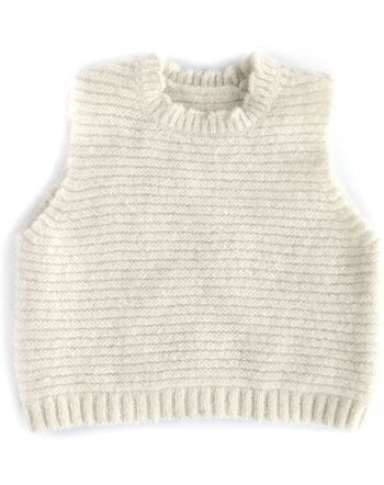 Halfen Strickerei Damen-Pullunder aus Merinowolle, Alpaka & Seide - Beige 🌿