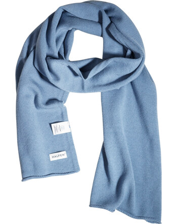 Halfen Strickerei Damen-Schal aus Merinowolle - Rauchblau