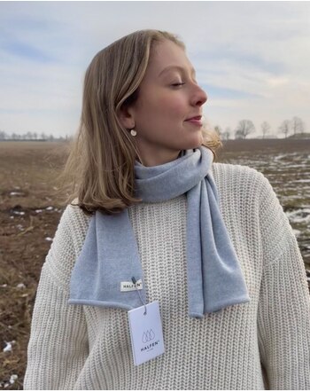 Halfen Strickerei Womans Scarf Merinowool - Grau