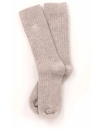 Halfen Strickerei Damen-/Herren-Socken aus Schurwolle - Natur
