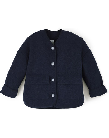 Halfen Strickerei Damen-Walkjacke im Oversize Fit aus Schurwolle - Marine 🌿