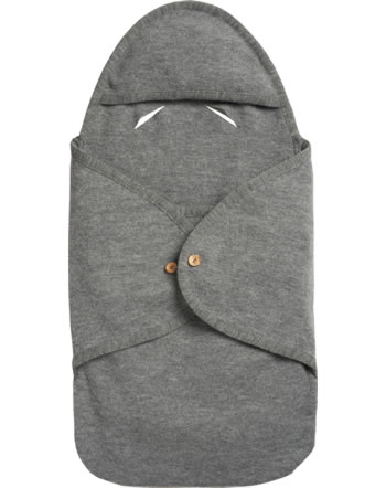 Halfen Strickerei Blanket for baby seat virgin wool GOTS gray K5F10