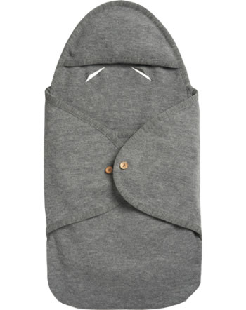 Halfen Strickerei Walk-Decke für Babyschale & Kinderwagen aus Bio-Schurwolle - Grau