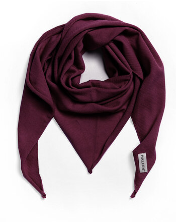 Halfen Strickerei Dreieckstuch für Kinder und Damen aus Merinowolle - Cherry